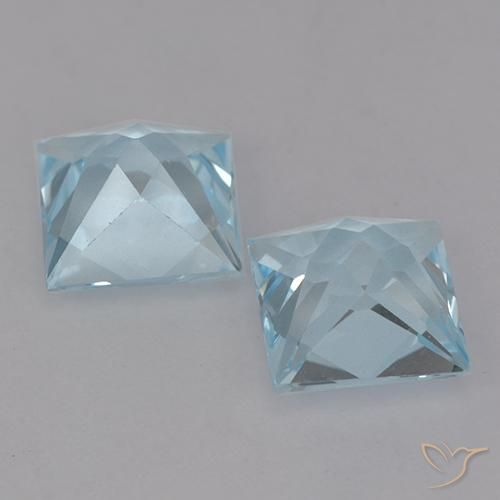 Gemas de Topacio Azul Cielo natural de 4.29 ct, Cuadrado, VVS