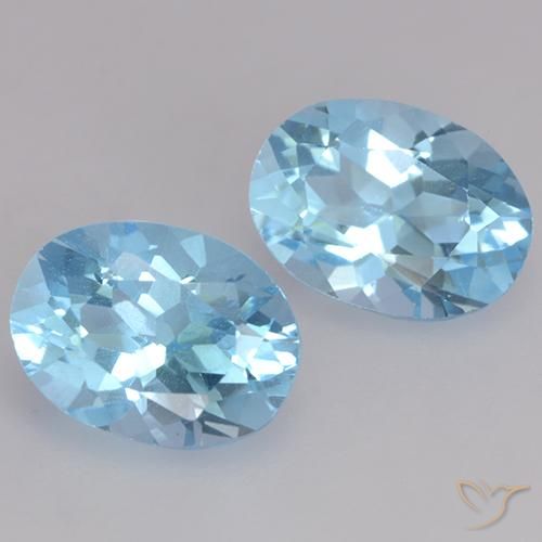 Gemas de Topacio Azul Suizo natural de 2.25 ct, Ovalada, VVS-VS