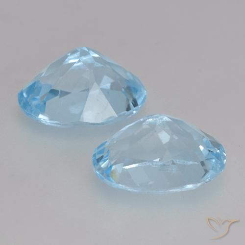 Gemas de Topacio Azul Suizo natural de 2.25 ct, Ovalada, VVS-VS