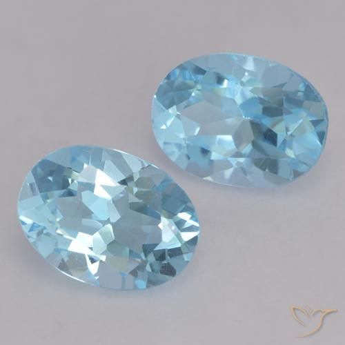 Gemas de Topacio Azul Cielo natural de 2.21 ct, Ovalada, VVS-VS