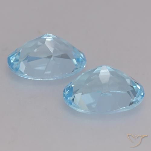 Gemas de Topacio Azul Cielo natural de 2.21 ct, Ovalada, VVS-VS