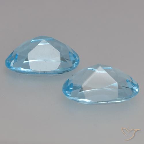 Gemas de Topacio Azul Suizo natural de 1.95 ct, Ovalada, VVS-VS