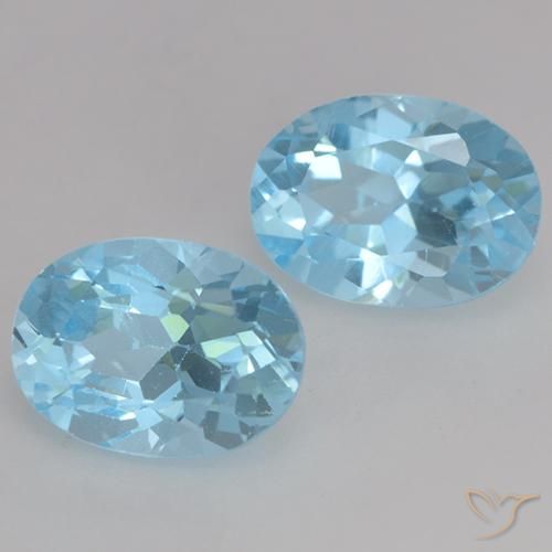 Gemas de Topacio Azul Cielo natural de 2.21 ct, Ovalada, VVS-VS
