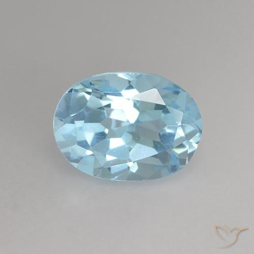 1.19ct Natural Azul Cielo Topacio, Ovalada, VVS-VS