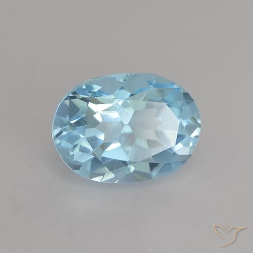 Topacio Azul Cielo natural de 1.19 ct, Ovalada, VVS-VS