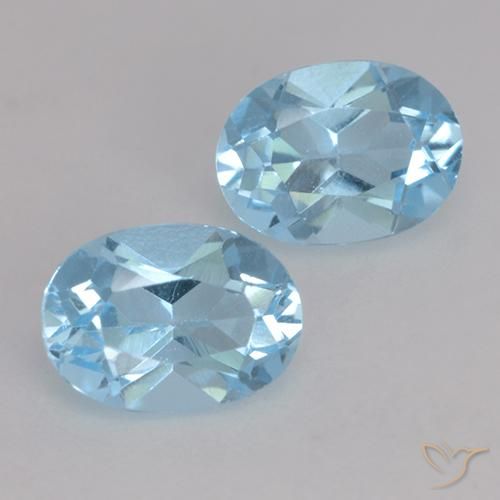 Gemas de Topacio Azul Cielo natural de 1.94 ct, Ovalada, VVS-VS