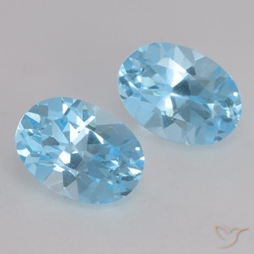 Gemas de Topacio Azul Cielo natural de 2.17 ct, Ovalada, VVS-VS