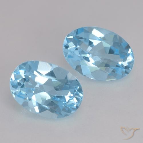 Gemas de Topacio Azul Suizo natural de 2.09 ct, Ovalada, VVS-VS