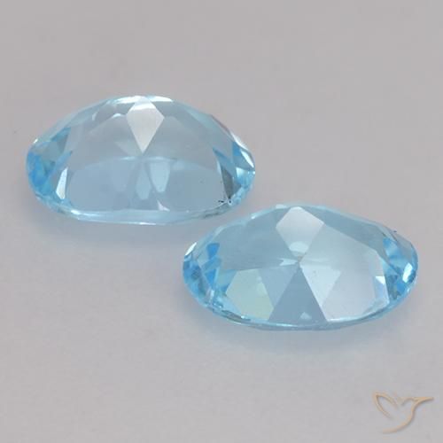 Gemas de Topacio Azul Suizo natural de 2.09 ct, Ovalada, VVS-VS