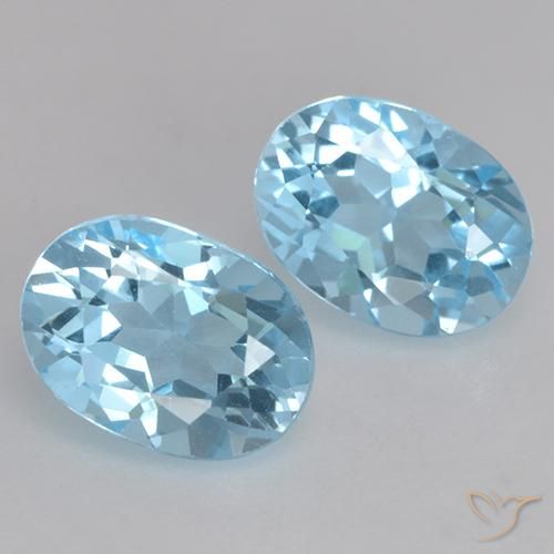 Gemas de Topacio Azul Cielo natural de 2.47 ct, Ovalada, VVS-VS