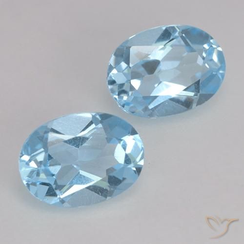 Gemas de Topacio Azul Cielo natural de 1.79 ct, Ovalada, VVS-VS