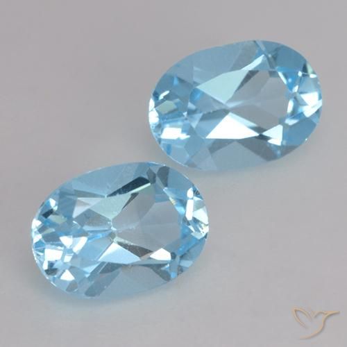 Gemas de Topacio Azul Cielo natural de 1.90 ct, Ovalada, VVS-VS
