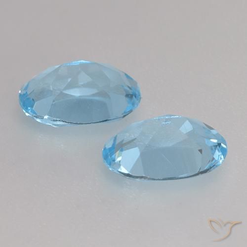 Gemas de Topacio Azul Cielo natural de 1.90 ct, Ovalada, VVS-VS