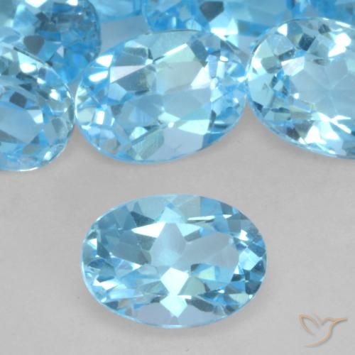 0.99ct Natural Azul Suizo Topacio, Ovalada, VVS-VS