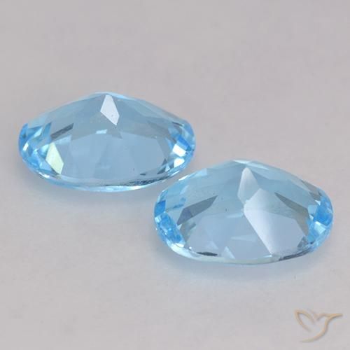 Gemas de Topacio Azul Suizo natural de 2.12 ct, Ovalada, VVS-VS
