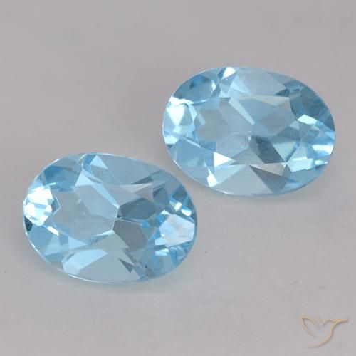 Gemas de Topacio Azul Suizo natural de 1.88 ct, Ovalada, VVS-VS