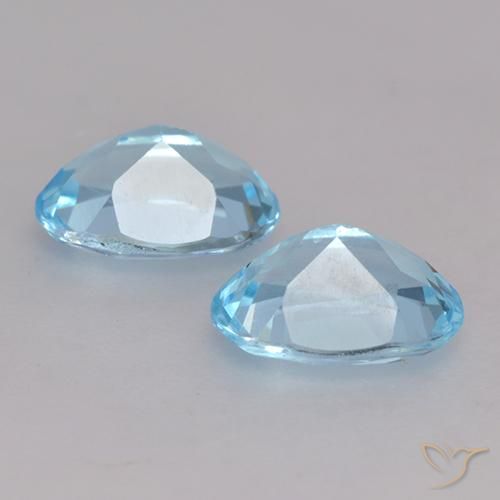 Gemas de Topacio Azul Suizo natural de 1.88 ct, Ovalada, VVS-VS