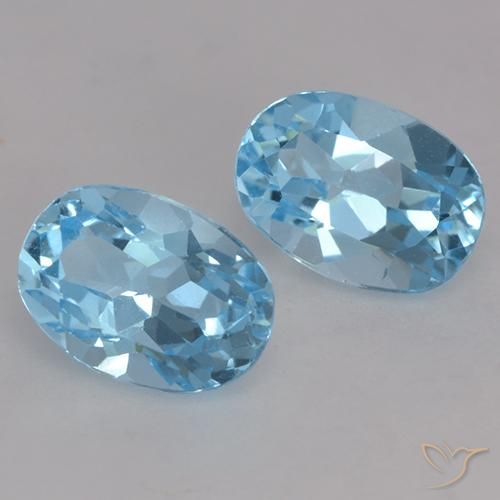 Gemas de Topacio Azul Suizo natural de 2.29 ct, Ovalada, VVS-VS