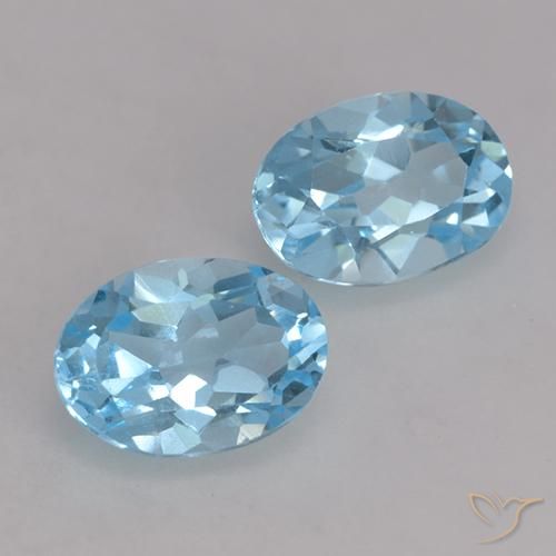 Gemas de Topacio Azul Suizo natural de 1.97 ct, Ovalada, VVS-VS
