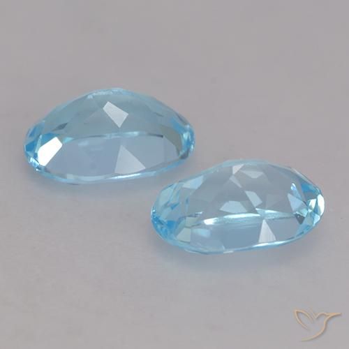 Gemas de Topacio Azul Suizo natural de 1.97 ct, Ovalada, VVS-VS