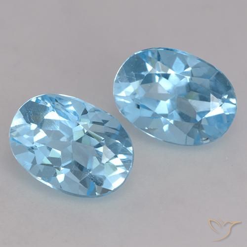 Gemas de Topacio Azul Suizo natural de 2.30 ct, Ovalada, VVS-VS