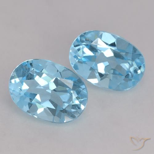 Gemas de Topacio Azul Suizo natural de 2.18 ct, Ovalada, VVS-VS
