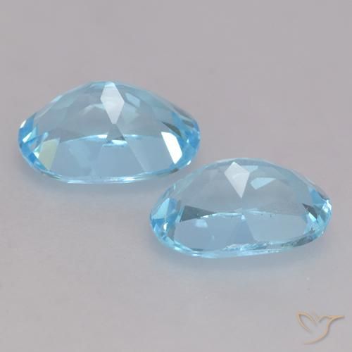 Gemas de Topacio Azul Suizo natural de 2.18 ct, Ovalada, VVS-VS