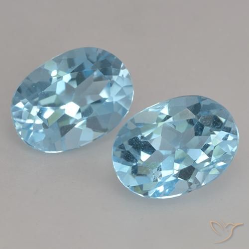 Gemas de Topacio Azul Suizo natural de 2.30 ct, Ovalada, VVS-VS