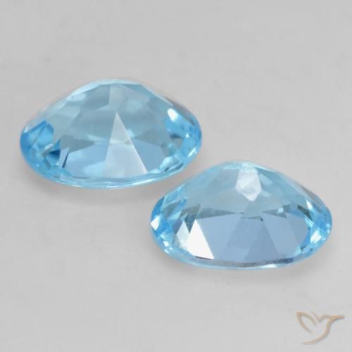 Gemas de Topacio Azul Cielo natural de 2.13 ct, Ovalada, VVS-VS
