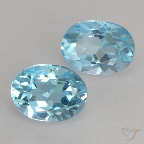 Gemas de Topacio Azul Suizo natural de 2.46 ct, Ovalada, VVS-VS