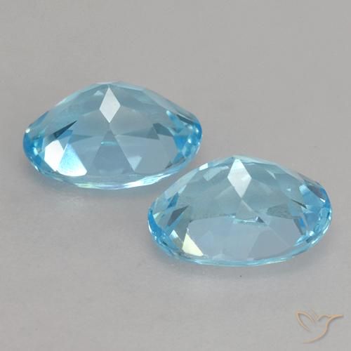 Gemas de Topacio Azul Suizo natural de 2.46 ct, Ovalada, VVS-VS
