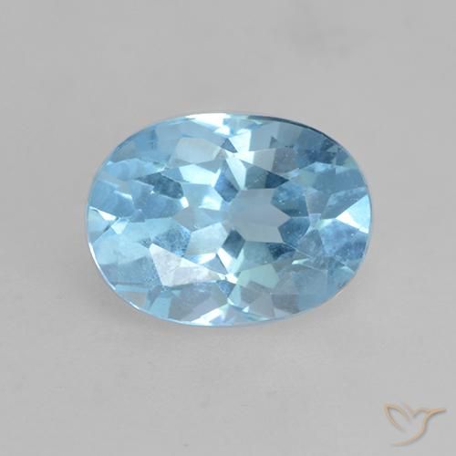1.24ct Natural Azul Suizo Topacio, Ovalada, VVS-VS
