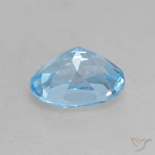 Topacio Azul Suizo natural de 1.24 ct, Ovalada, VVS-VS
