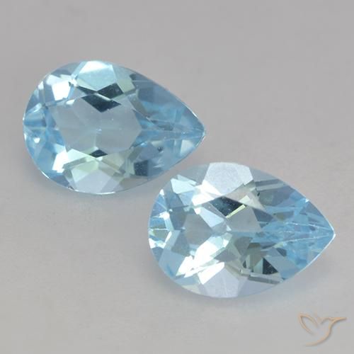 1.74ctw Natural Azul Cielo Topacio, En forma de pera, VVS-VS