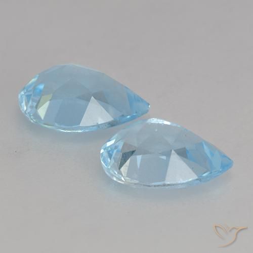 Gemas de Topacio Azul Cielo natural de 1.74 ct, En forma de pera, VVS-VS