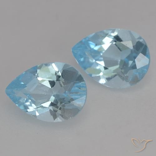 Gemas de Topacio Azul Cielo natural de 1.76 ct, En forma de pera, VS