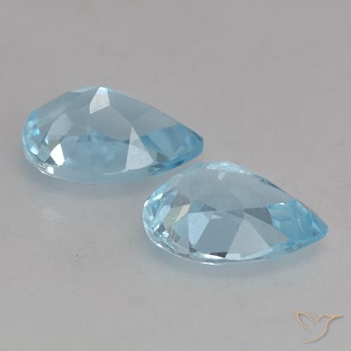 Gemas de Topacio Azul Cielo natural de 1.76 ct, En forma de pera, VS