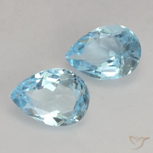 Gemas de Topacio Azul Cielo natural de 1.74 ct, En forma de pera, VVS-VS