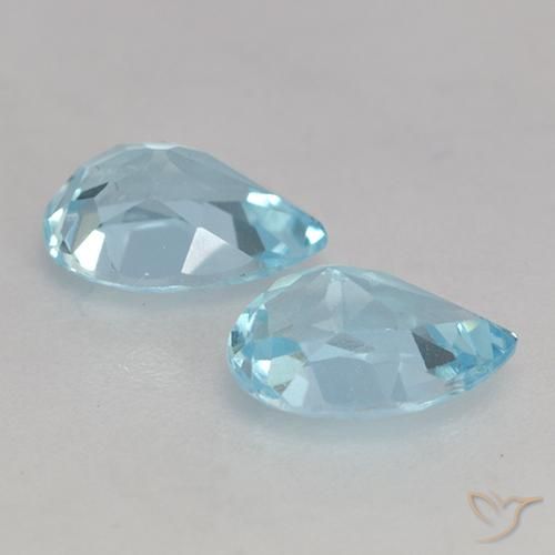 Gemas de Topacio Azul Cielo natural de 1.74 ct, En forma de pera, VVS-VS