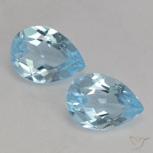 1.63ctw Natural Azul Cielo Topacio, En forma de pera, VS