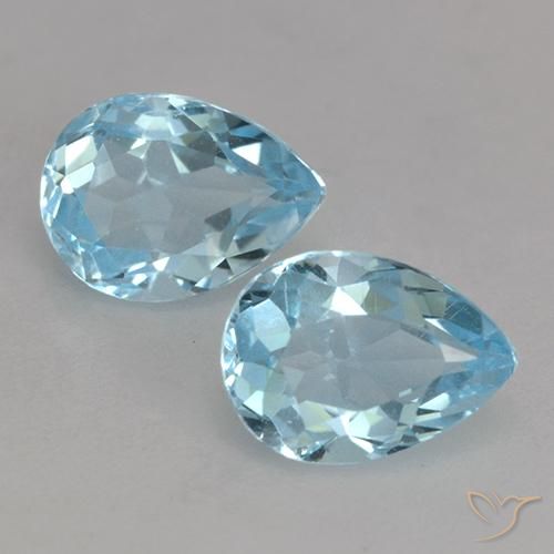 1.87ctw Natural Azul Cielo Topacio, En forma de pera, VVS-VS