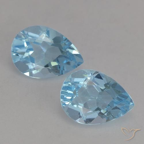 1.73ctw Natural Azul Suizo Topacio, En forma de pera, VVS-VS