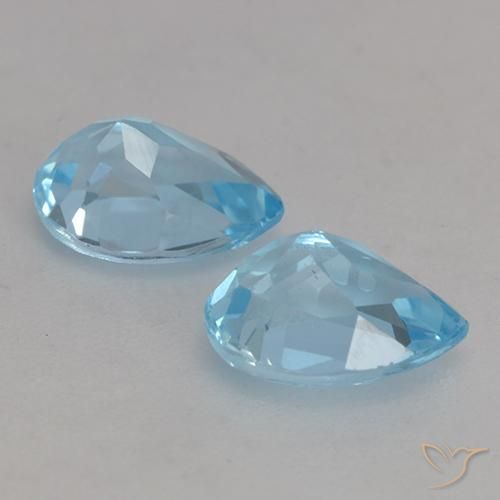 Gemas de Topacio Azul Cielo natural de 1.93 ct, En forma de pera, VS