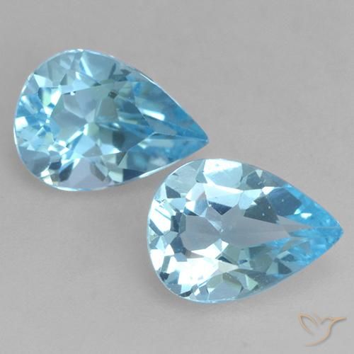 1.53ctw Natural Azul Suizo Topacio, En forma de pera, VVS-VS