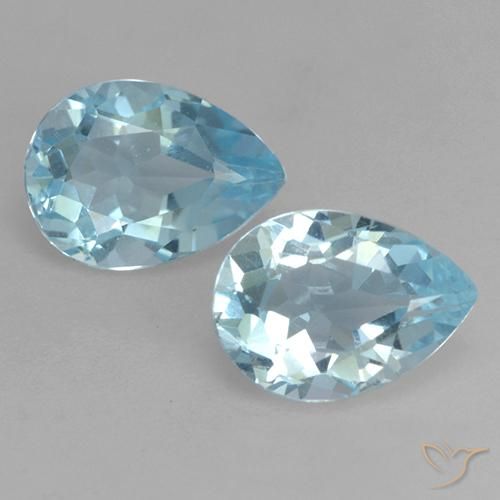 1.72ctw Natural Azul Cielo Topacio, En forma de pera, VVS-VS