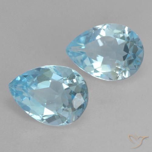 Gemas de Topacio Azul Cielo natural de 1.72 ct, En forma de pera, VVS-VS