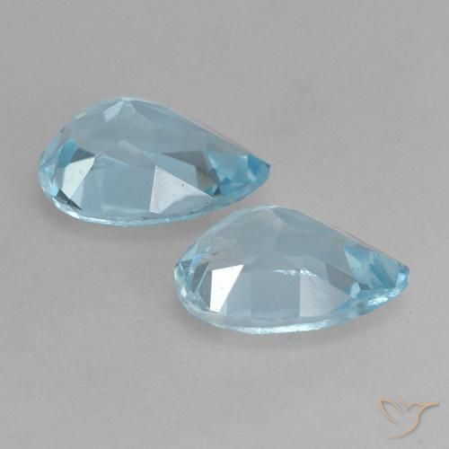Gemas de Topacio Azul Cielo natural de 1.72 ct, En forma de pera, VVS-VS
