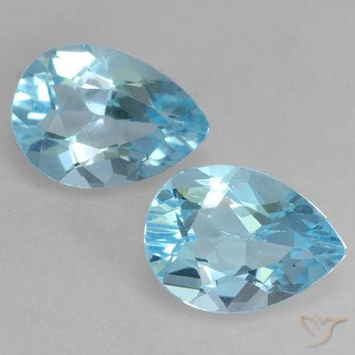 1.75ctw Natural Azul Cielo Topacio, En forma de pera, VS