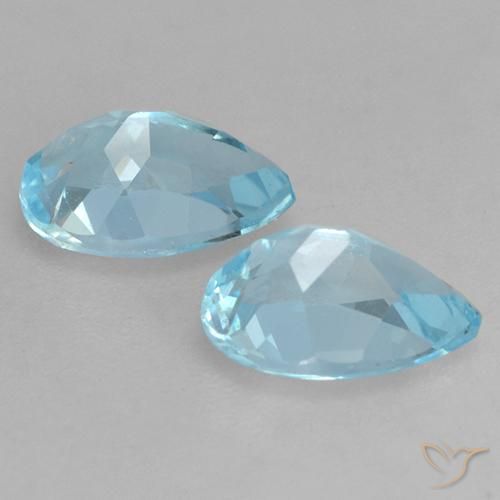 Gemas de Topacio Azul Cielo natural de 1.75 ct, En forma de pera, VS