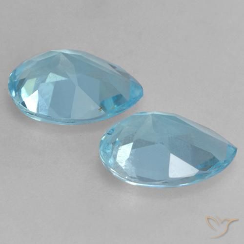 Gemas de Topacio Azul Cielo natural de 1.69 ct, En forma de pera, VVS-VS